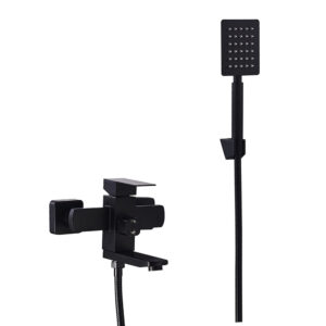 ES.3515-150 BLACK BATERIJA TUŠ JEDNORUČNA BRUŠENI INOX POKRETNI IZLIV