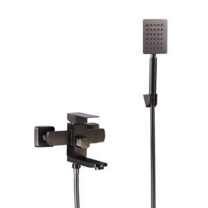 ES.3515-150 GREY BATERIJA TUŠ JEDNORUČNA BRUŠENI INOX POKRETNI IZLIV